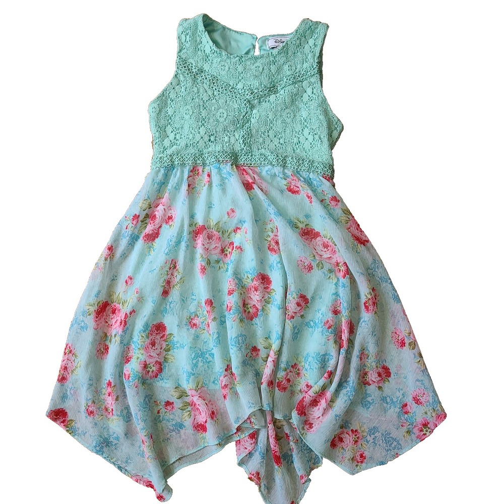 DSigned Disney Dress Girls Medium Floral Sleeveless Midi S (7/8)